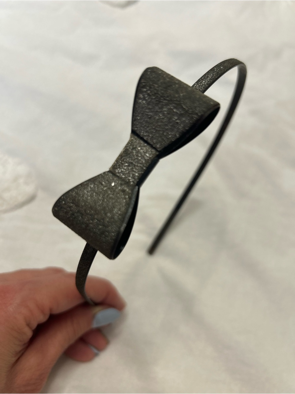 Black Glitter Bow Headband for Men Accessories